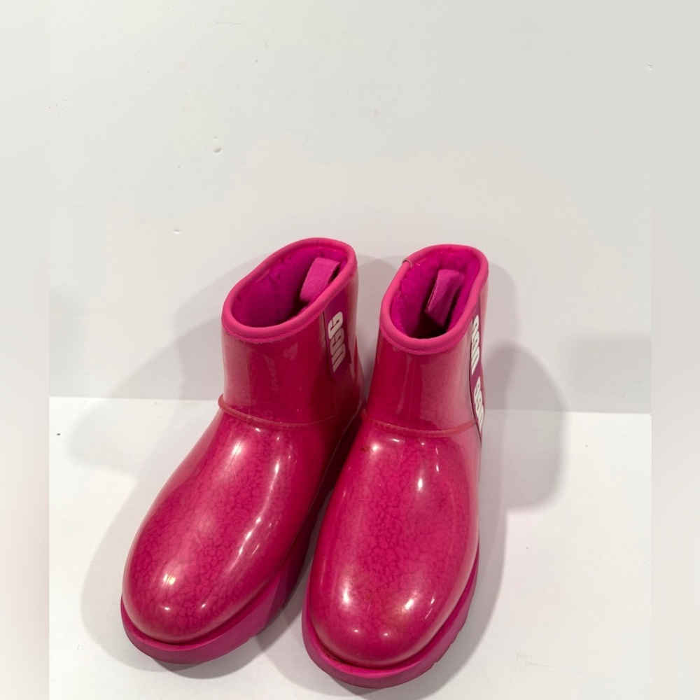 UGG Pink Clear Mini Boots Women’s 7 Waterproof Shearling Cozy Winter - Picture 13 of 14